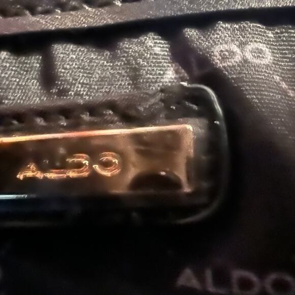 ALDO Satchel Purse Handbag w/ Scarf & Removable Cross-Body Strap — 10″ × 8″ × 4″ - Picture 7 of 14